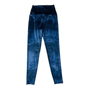 Brand New Beyond Yoga Womens Leggings Blue Satiny Sz S